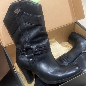 Harley-Davidson Simone Multi Strap -Women's Black Heeled Boots-